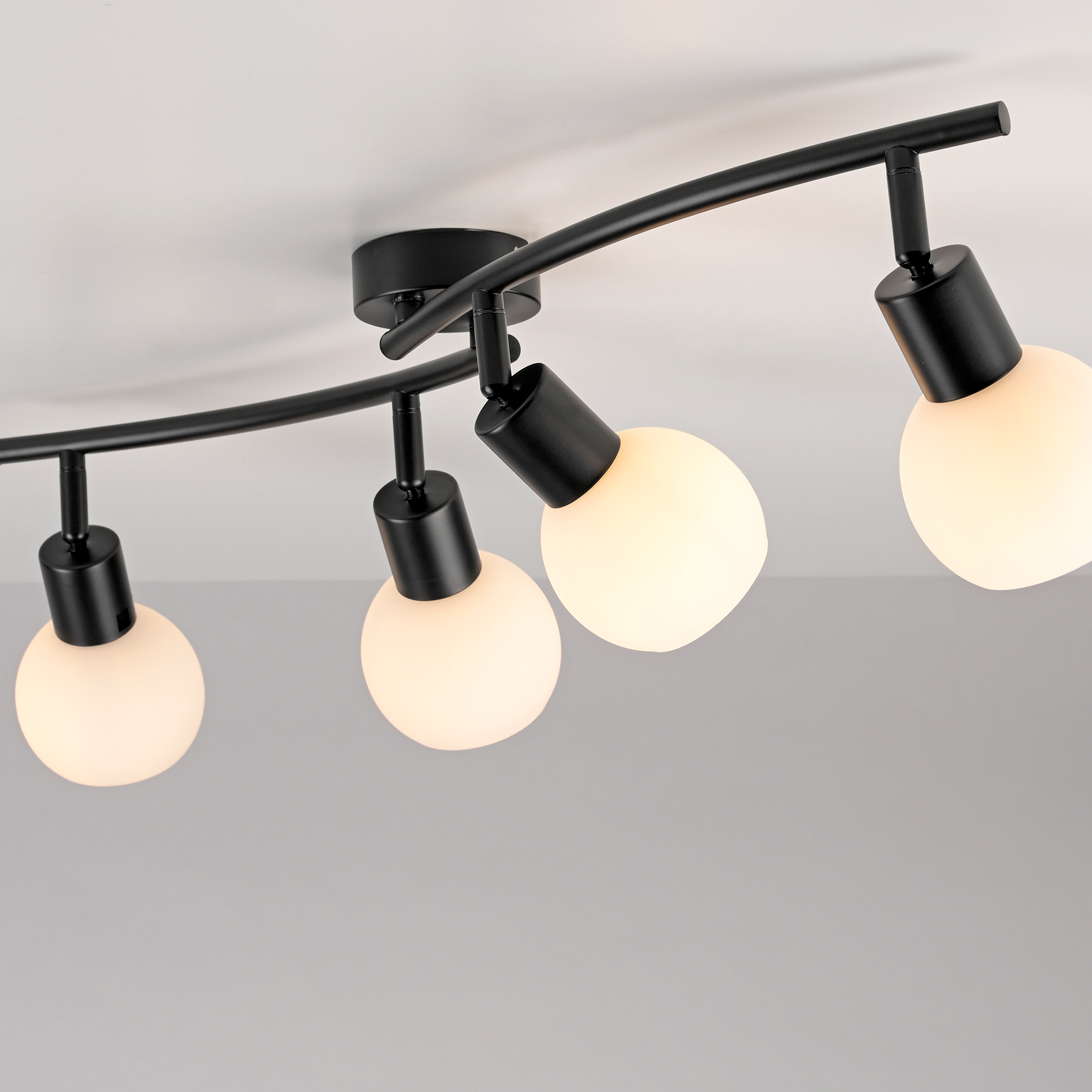 LED-Deckenstrahler - schwarz - 4-flammig