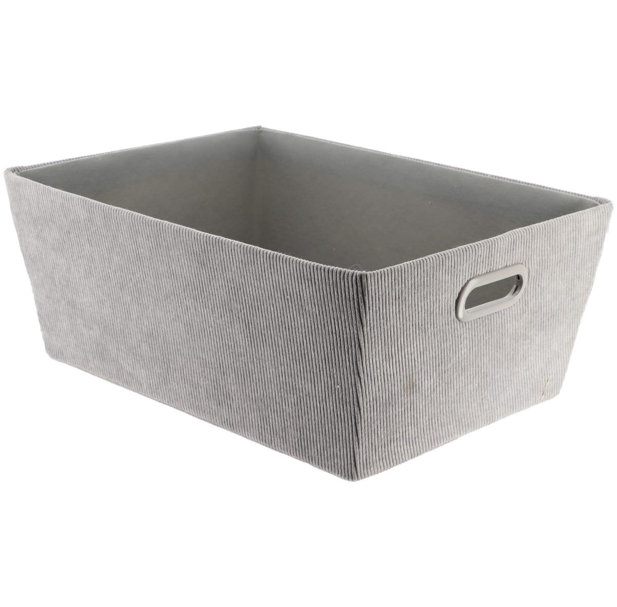 PANIERE DRESSING VELOURS COTELE 32.5X45X18CM GRIS