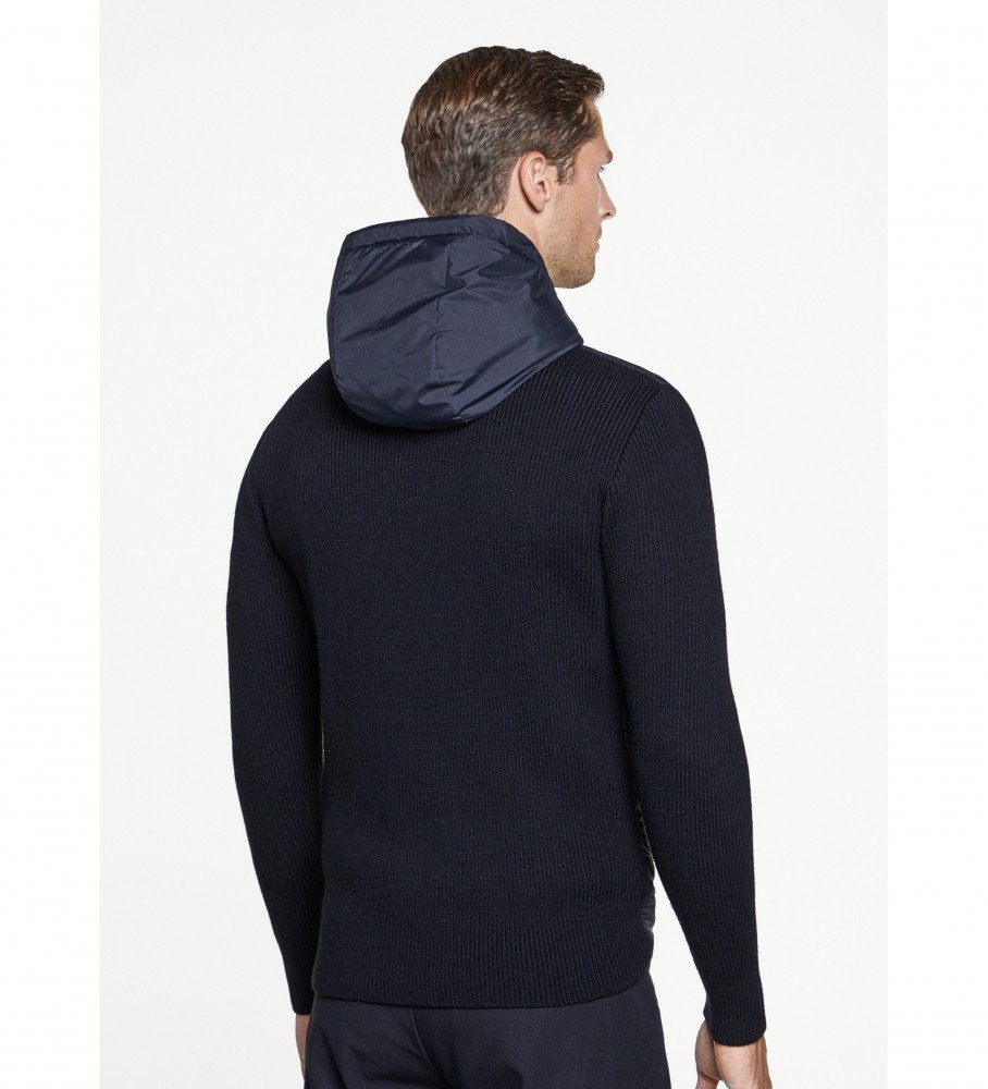 Jaqueta Hackett Hybrid Knit azul marinho