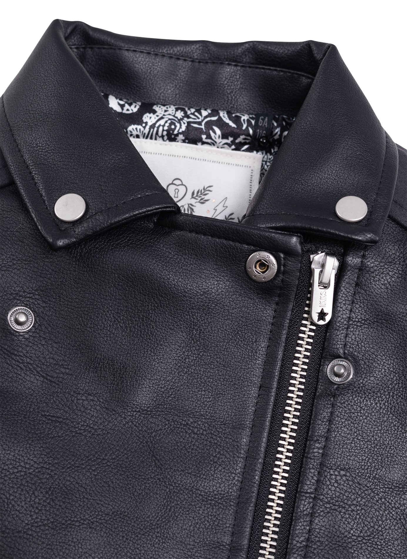 Veste droite col tailleur aspect cuir | Noir