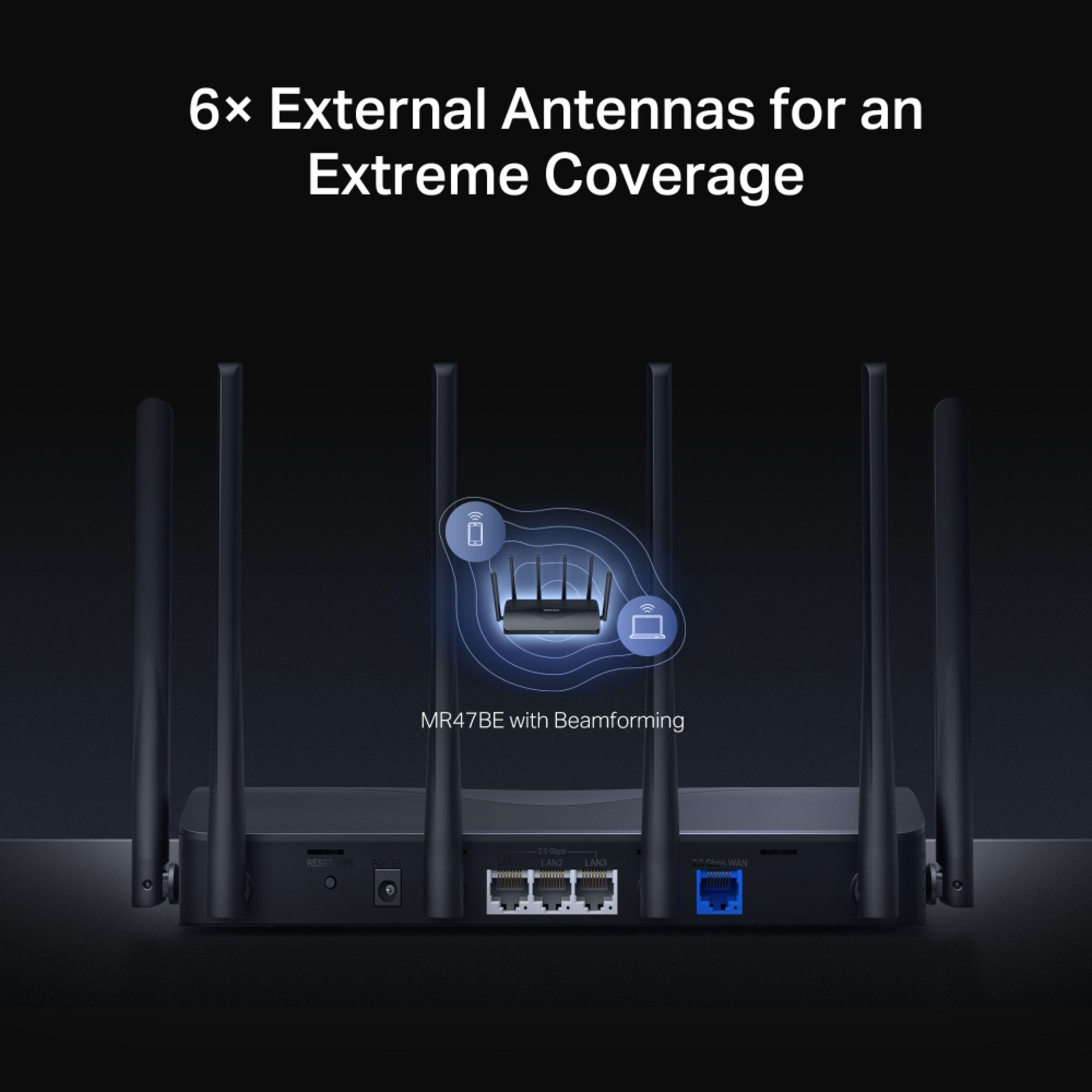 Mercusys MR47BE Tri-Band Wifi 7-ruter