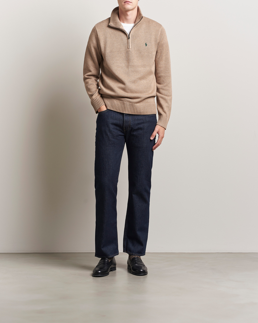 Polo Ralph Lauren Cotton Pullover Half-Zip Bronze Melange