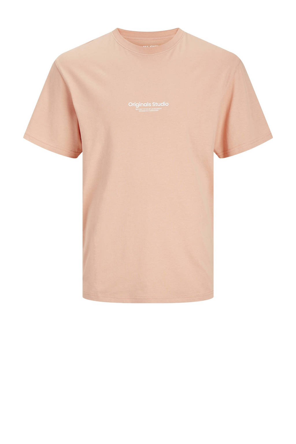 JACK & JONES T-shirt KORVESTERBRO met tekst zalm
