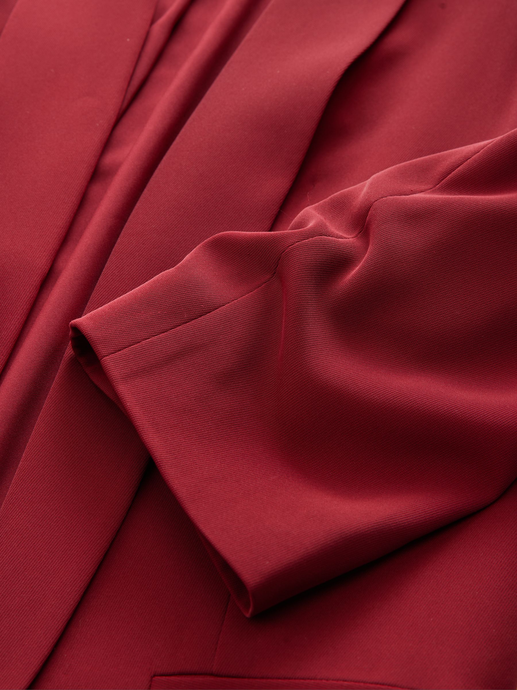 Wijnrood - Ruimvallend blazer met gerimpelde mouwen