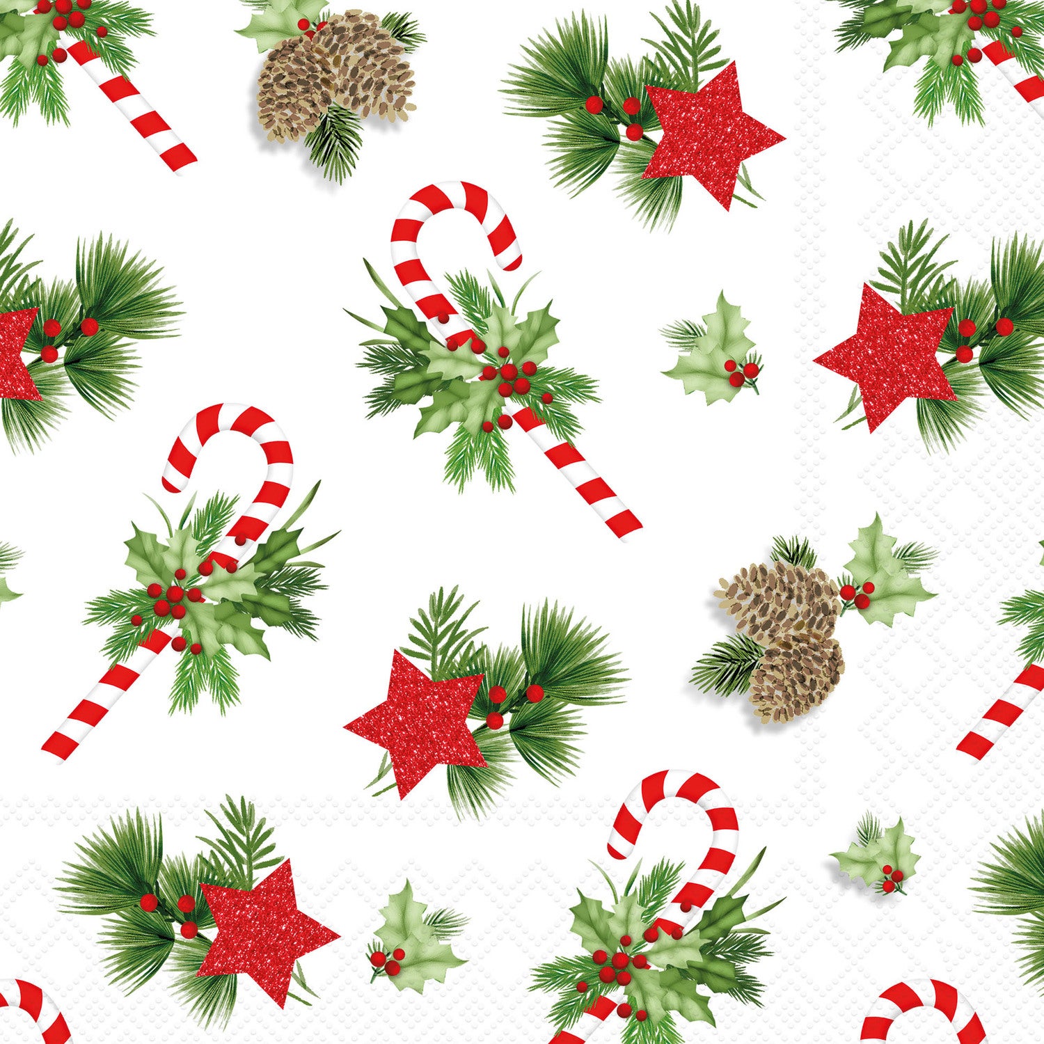 Ambiente servet kerstdecoratie 33 x 33 cm 20 stuks