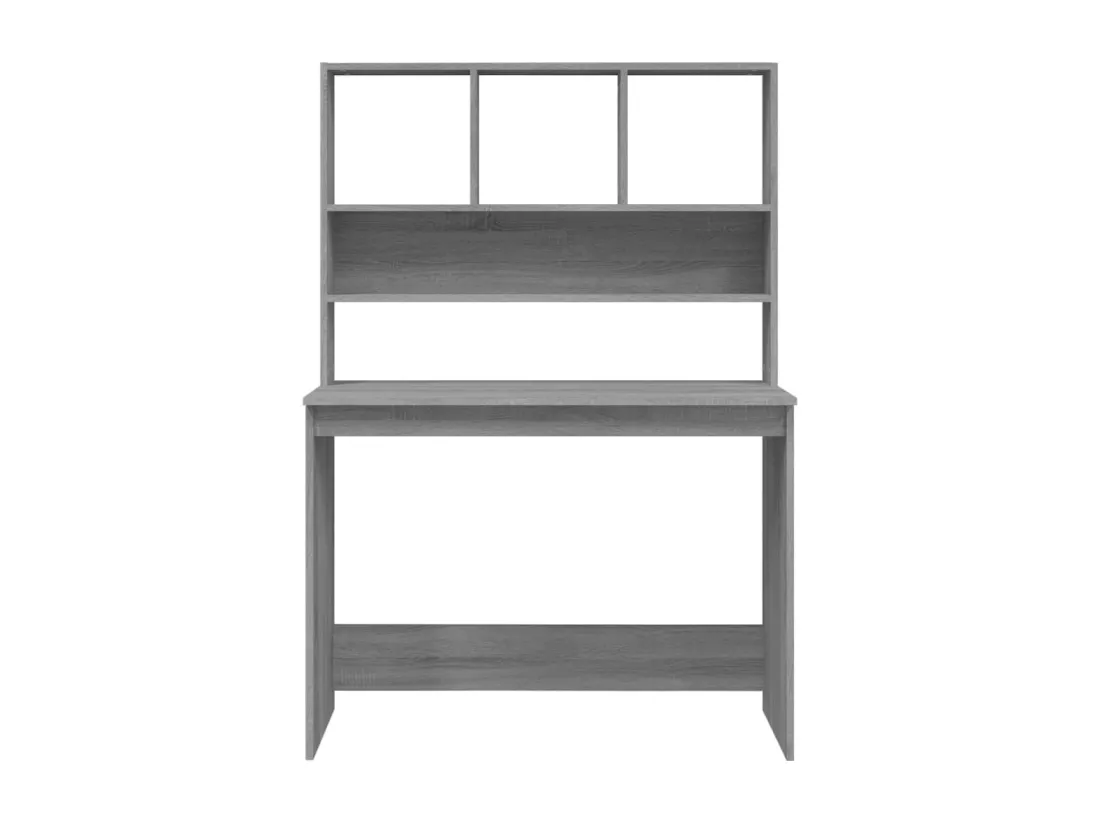 Bureau avec étagères Sonoma gris 102x45x148cm Bois d'ingénierie