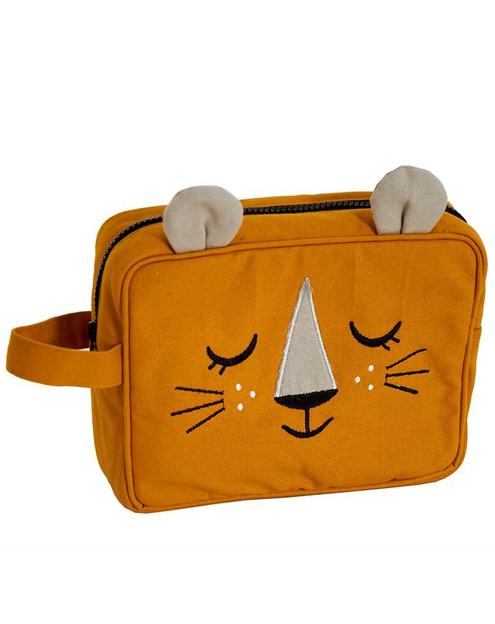 Kulturtasche LÖWE (22x17x6) in braun