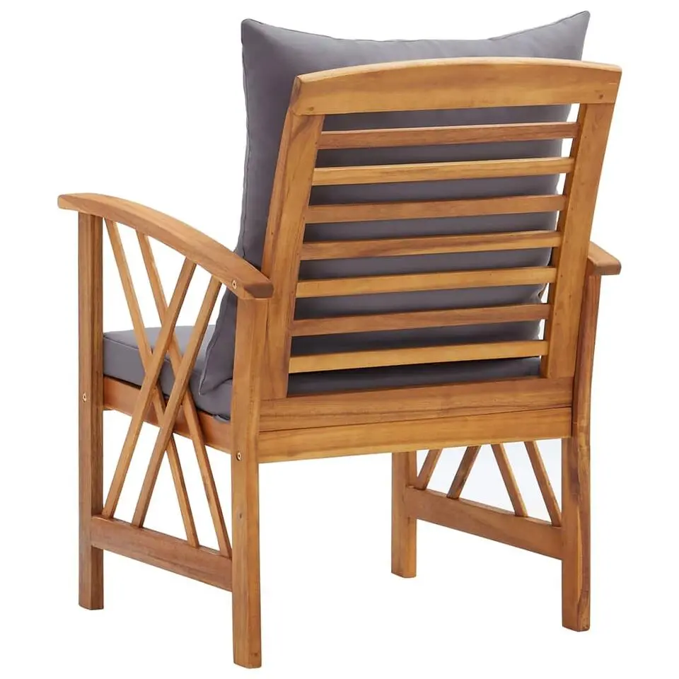vidaXL - Tuinstoel - Grijs - Hout - 2 stuks