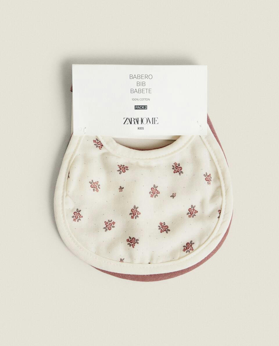 BABADOR INFANTIL COM ESTAMPA FLORAL (PACOTE COM 2)