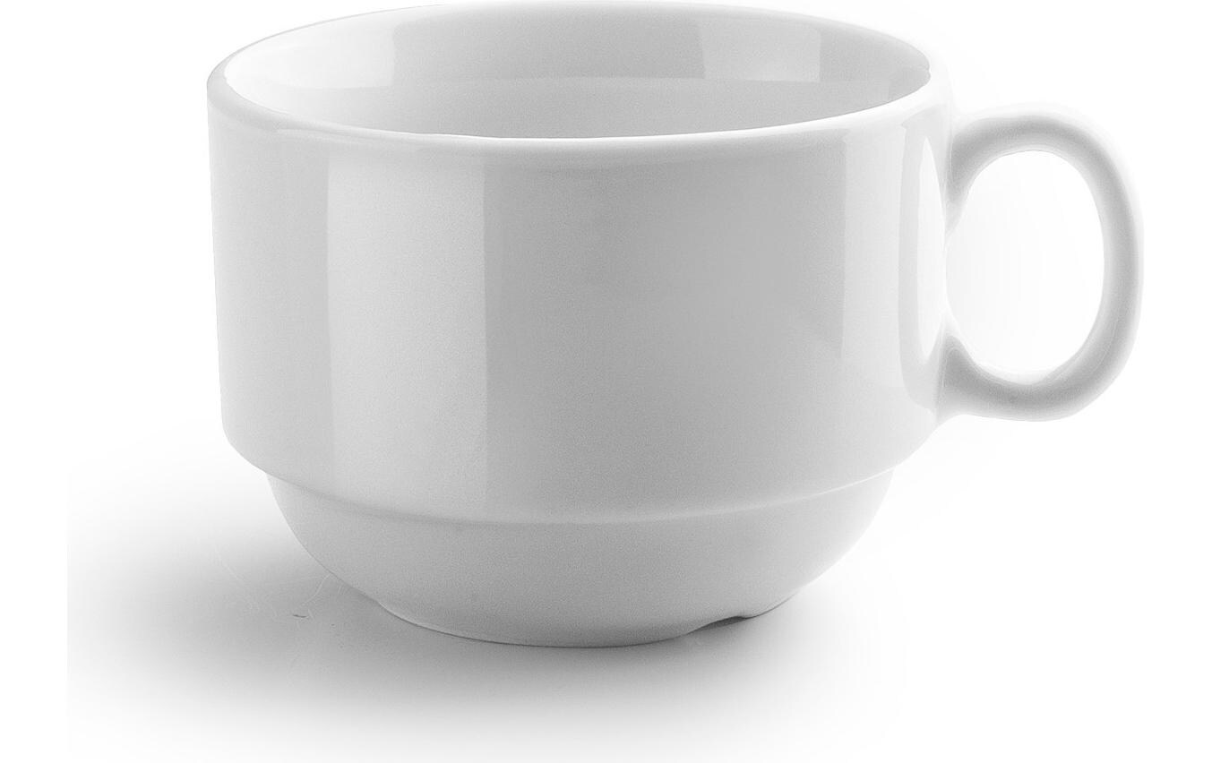 Tassen + Unterteller-Set 230 ml, 6 Stück, WeissPerfekt für Kaffee oder Tee, stilvolles Castilla-Design