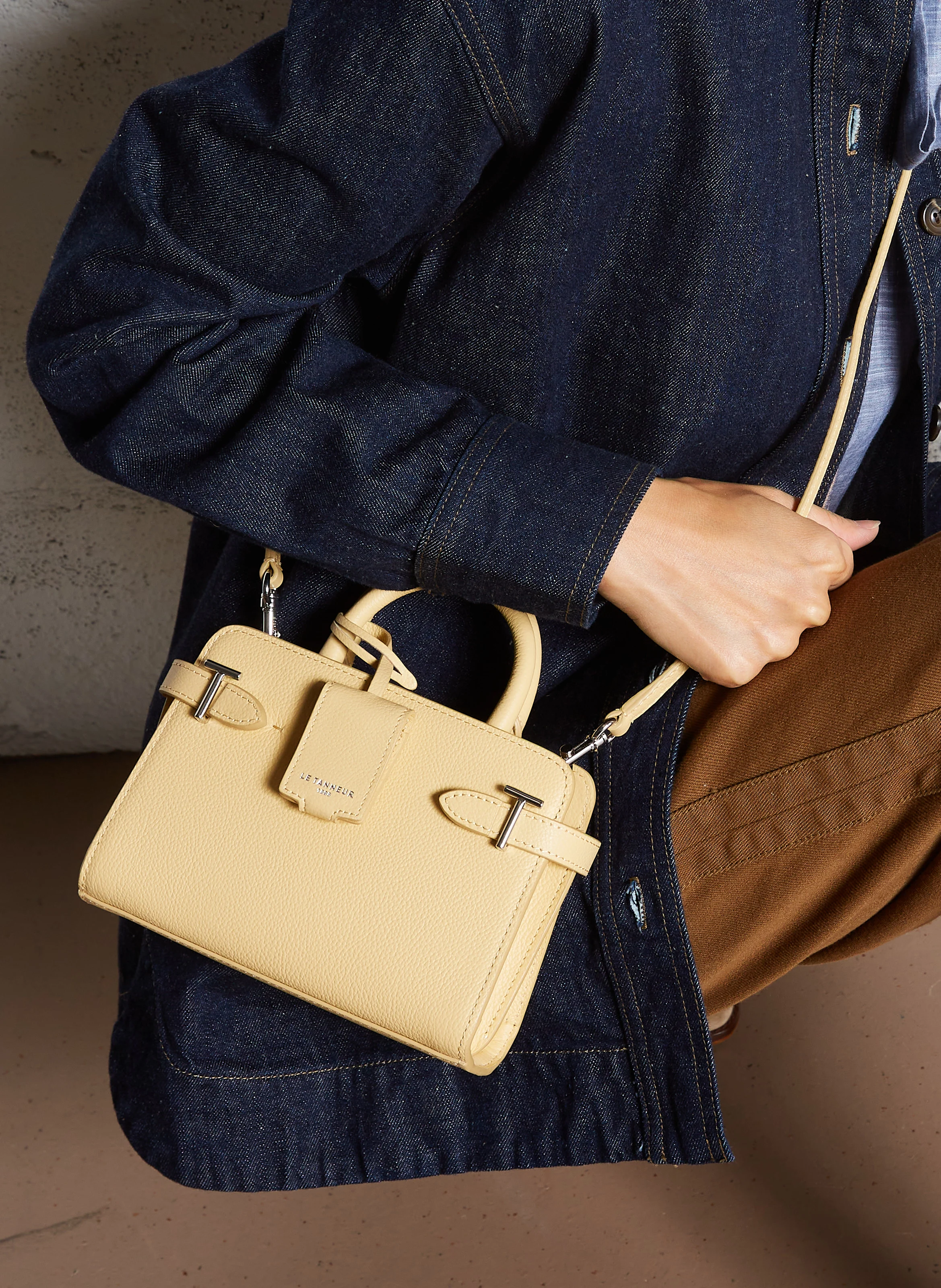 EMILIE - Sac bandoulière en cuir grainé| Jaune