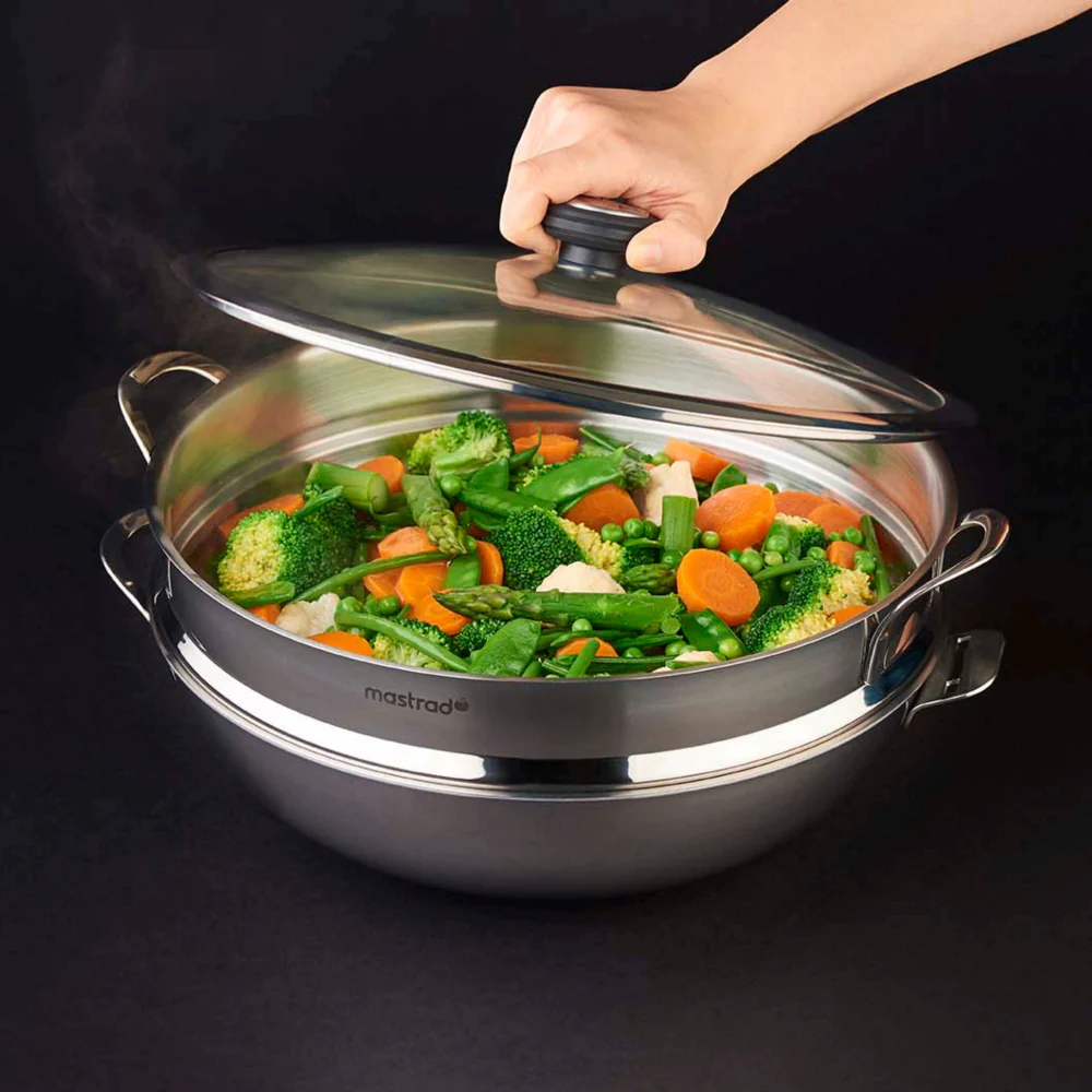 Panier vapeur inox et couvercle en verre Mastrad