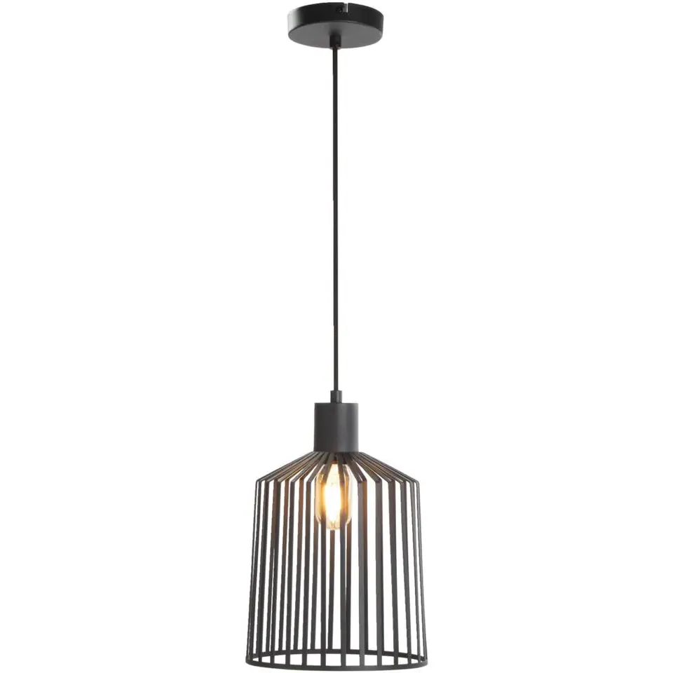 Hanglamp Fynn zwart metaal E27 150xØ30 cm