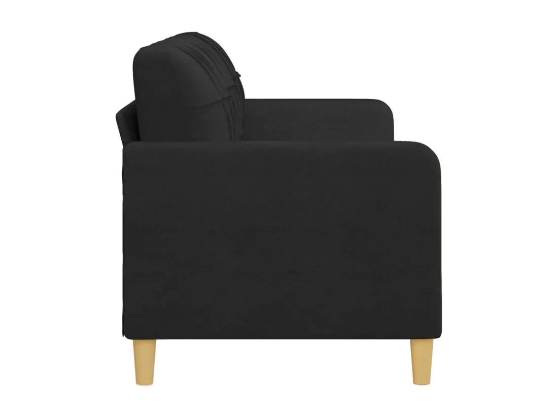 Canapé à 3 places Noir 180 cm Tissu