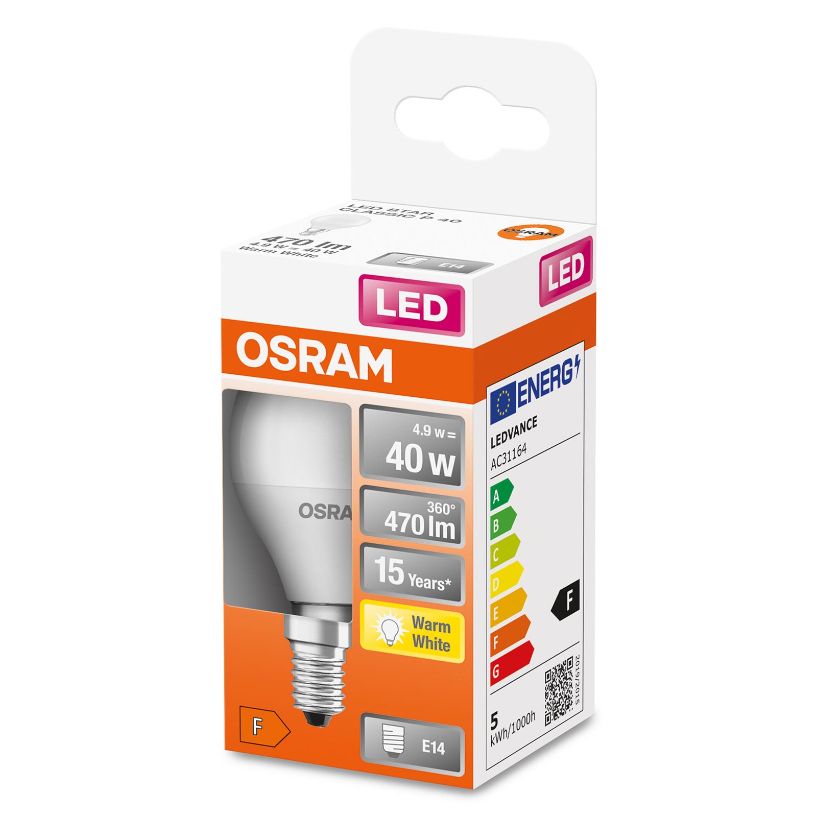LED-Leuchtmittel ST CLP40 - Tropfen - E14 - 4,9 Watt