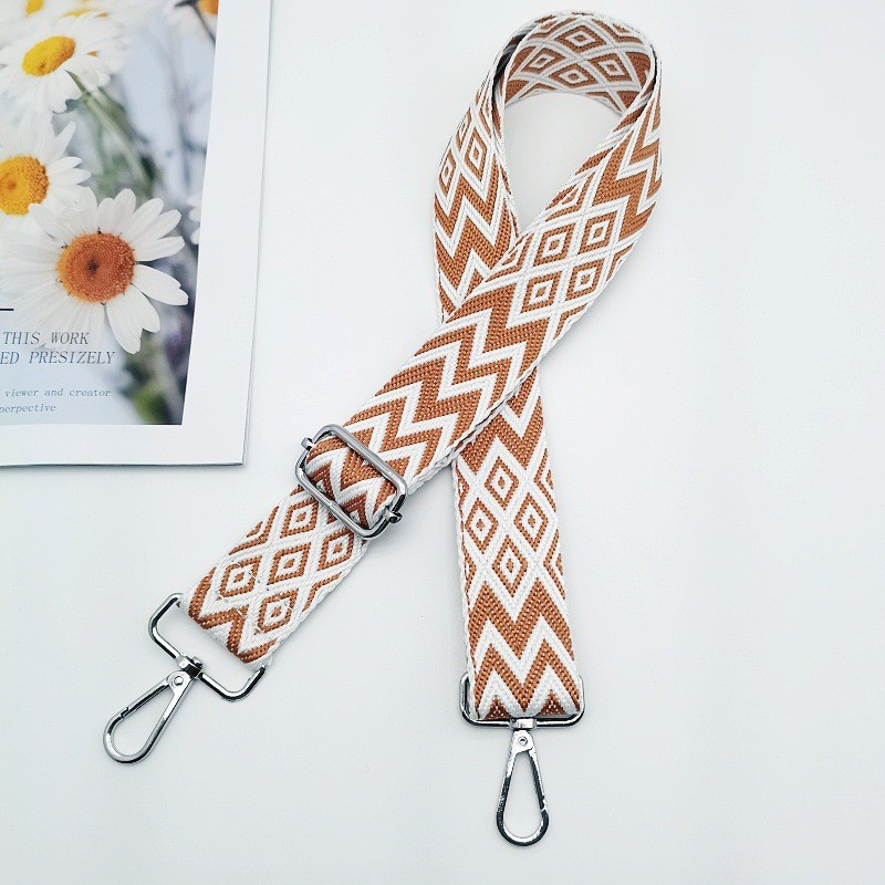 (75-125cm) Ersatz Schultergurt Handtaschen Riemen - Braun / Weiss
