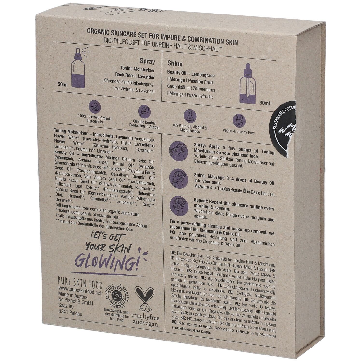 PURE SKIN FOOD Bio Skincare Set unreine & Mischhaut