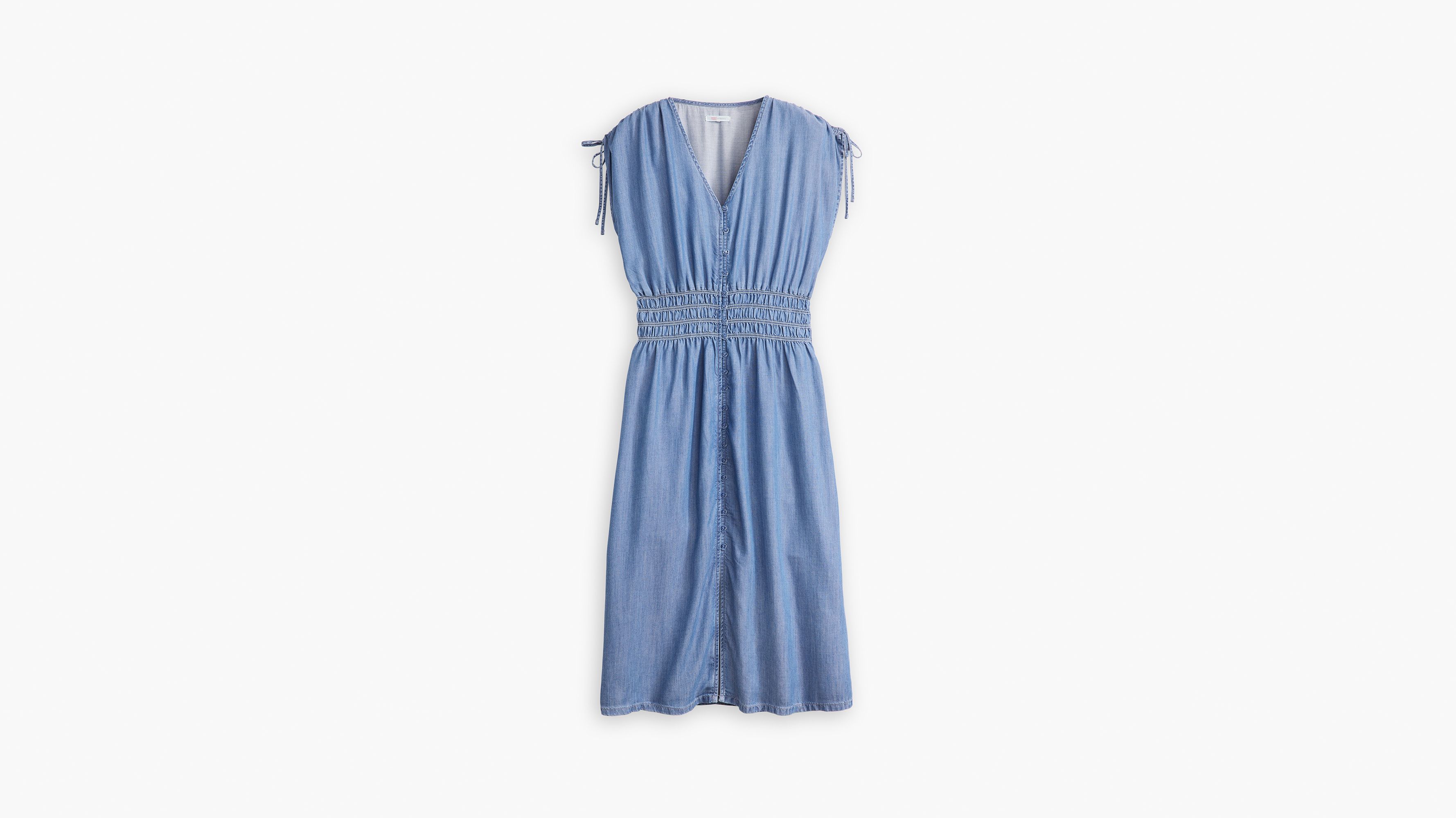 Robe mi-longue Betty Lightweight - New News - Bleu