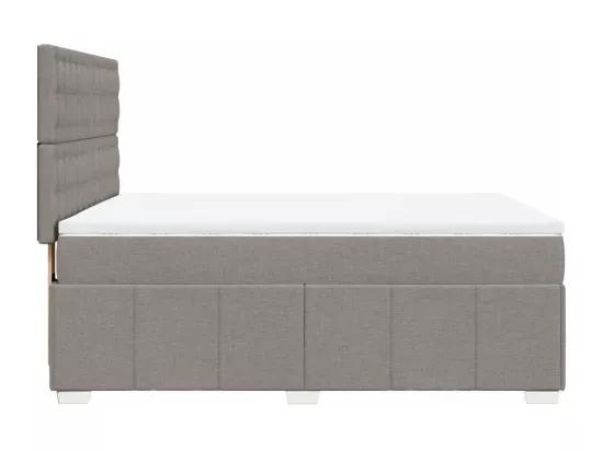 Sommier à lattes de lit avec matelas Taupe 140x190 cm Tissu