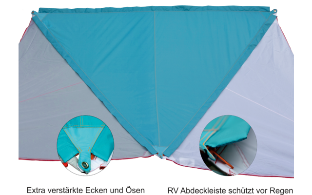 Bent Sonnensegel Zip-Protect Canvas Single mit Reißverschluss-Abdeckklappen