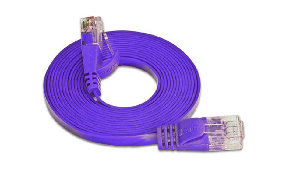Slimpatchkabel RJ-45 - RJ-45, Cat 6, UTP, 0.15 m, ViolettUnscreened/Unshielded Twisted-Pair-Kabel (UTP) mit Klinkenschutz