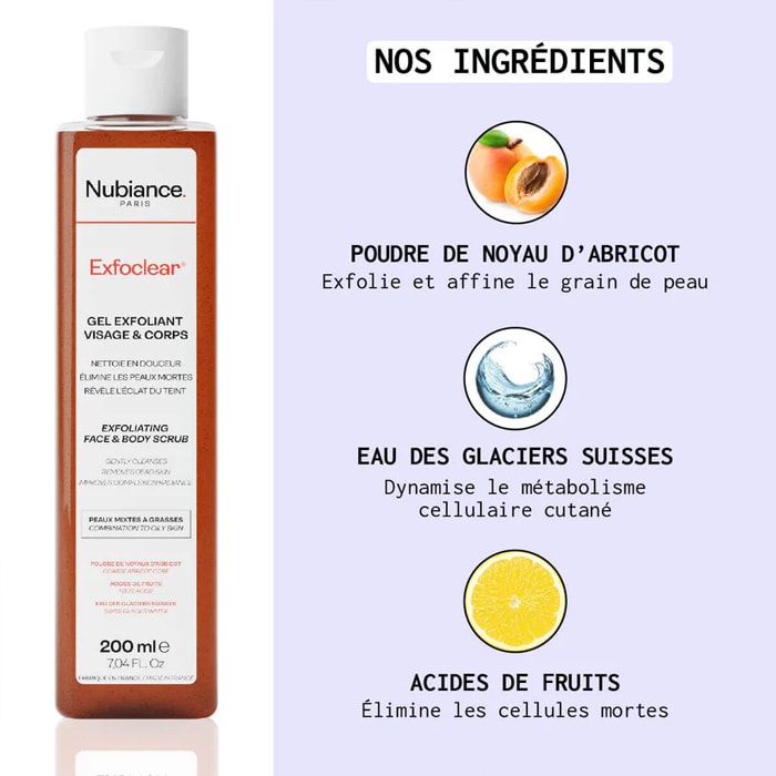 Gel exfoliant - Exfoclear - Visage & corps - 200 ml