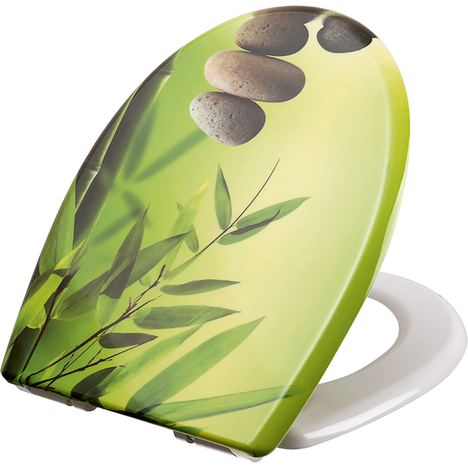 WC-Sitz Duroplast Bamboo mit Absenkautomatik ca. 44,6 x 37,3 cm
