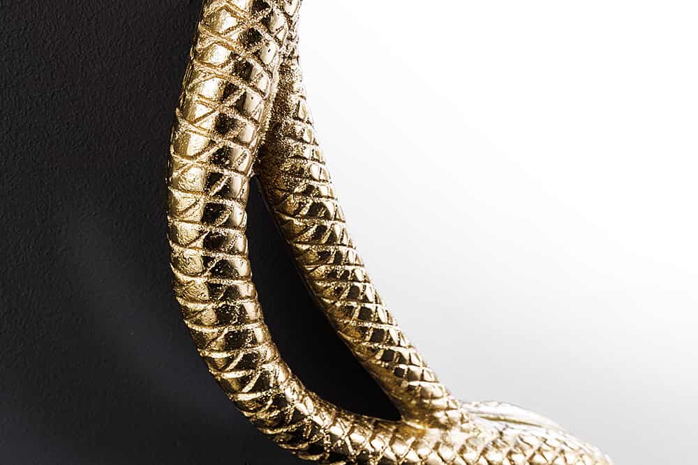 Dekorativer Spiegel SNAKE XL 85cm gold Metall Schlangen-Skulptur