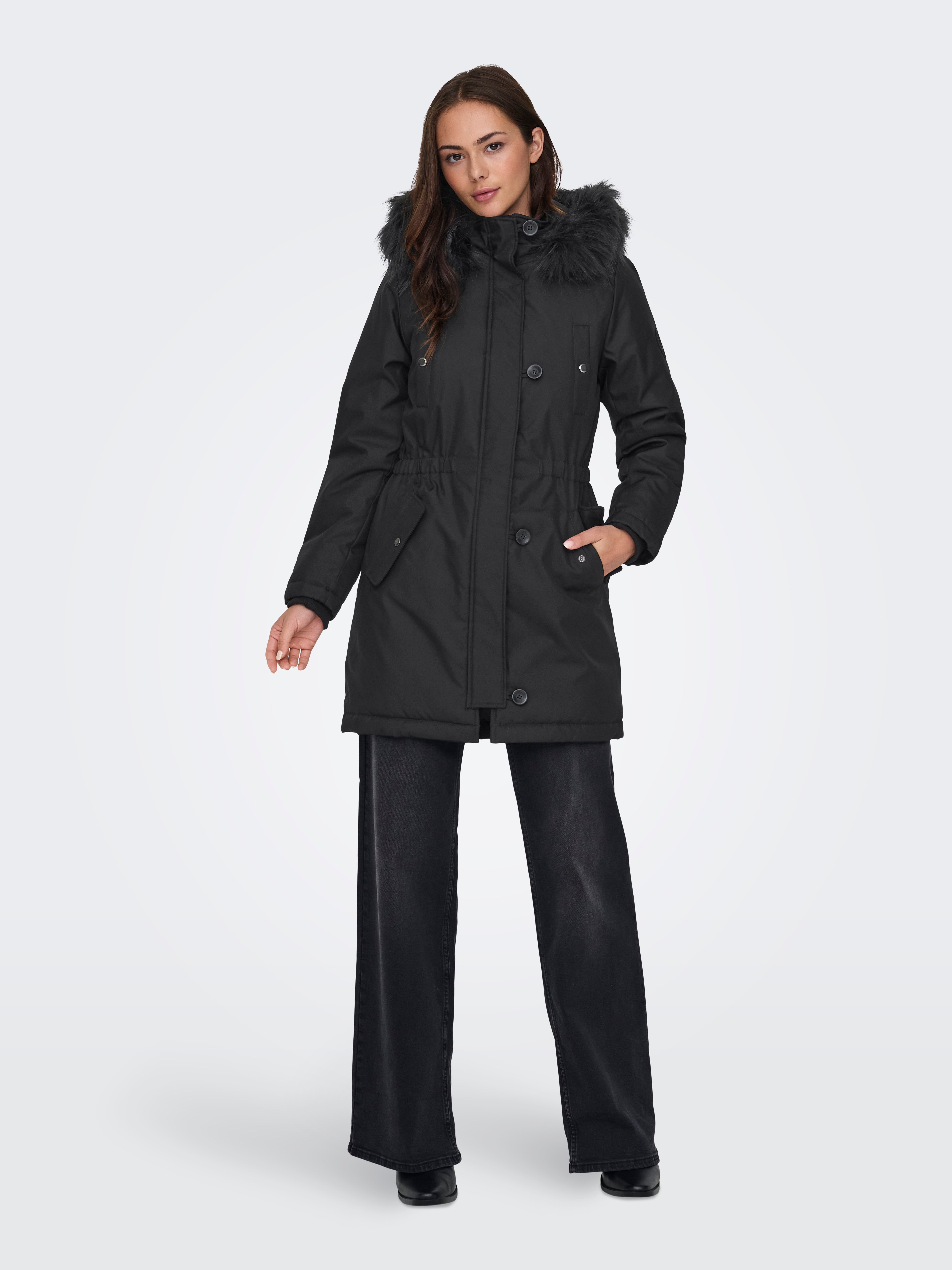 ONLIRIS Langer Parka Black