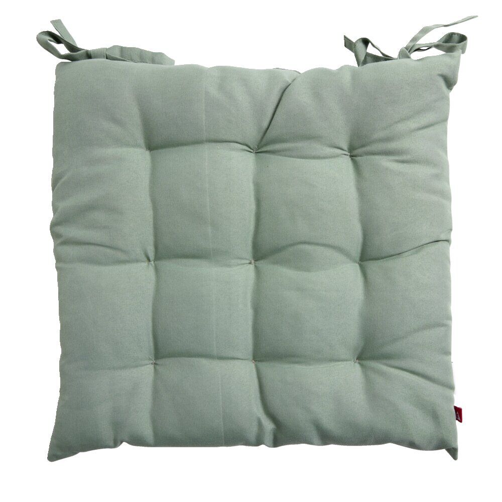 Coussin de chaise vert 40x40cm à nouettes