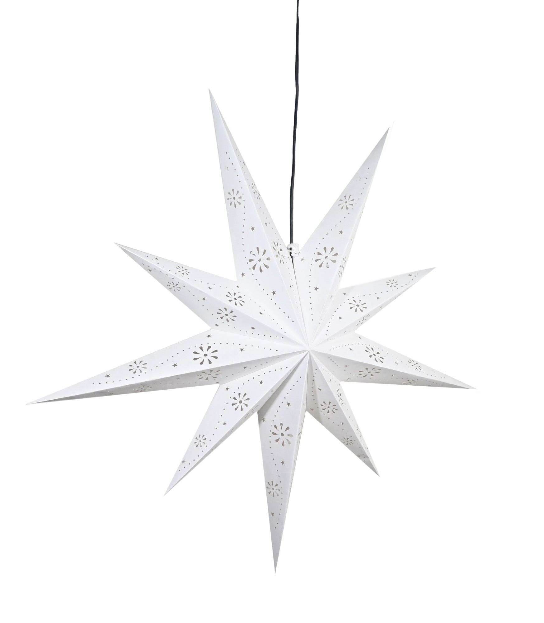 Papierlampe Stern 'Tamani', weiß, Ø 80 cm, T 22 cm von fischer's lagerhaus