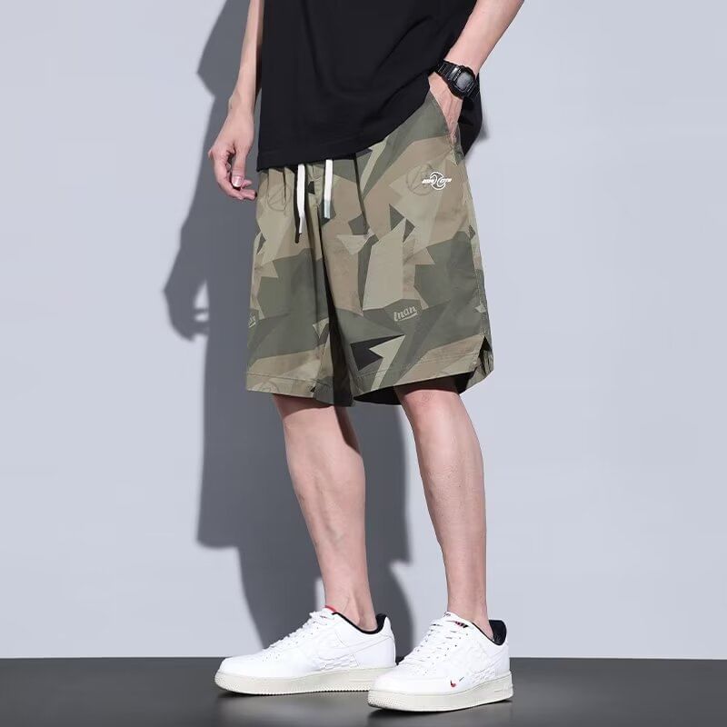 Acritus - Camouflage shorts met trekkoord in de taille