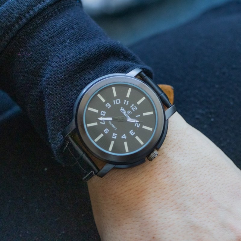 Montre Homme CHTIME bracelet Cuir Noir