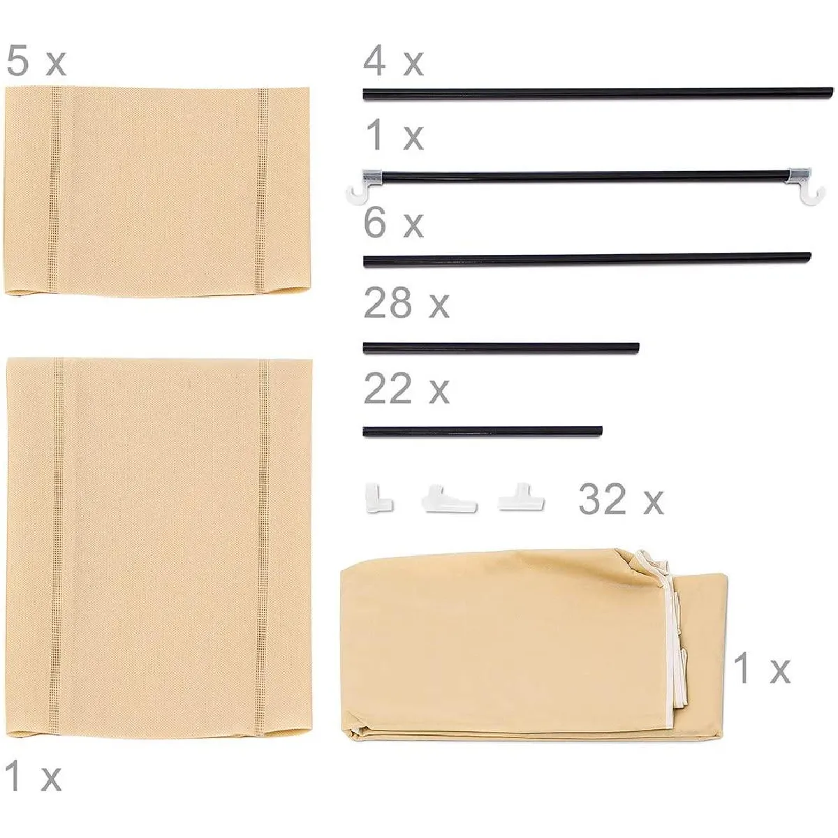 Helloshop26 Armoire pliante en tissu - Beige