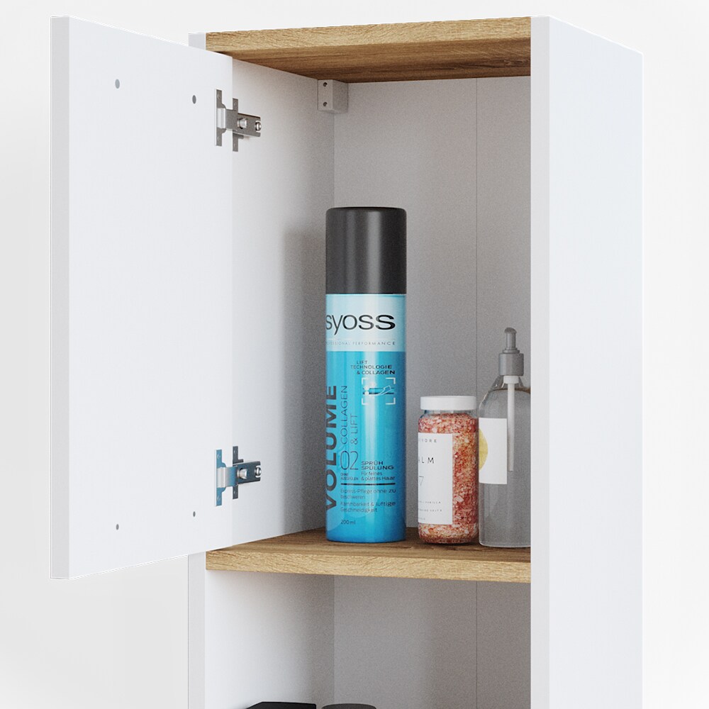 Vicco Hängeschrank Badschrank Badezimmerschrank Elvio Weiß Sonoma Fächer Ablage