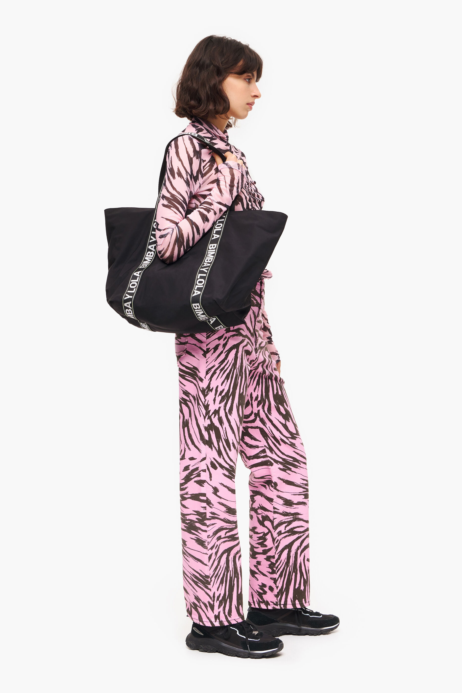 Sacola de compras tamanho XL em nylon preto