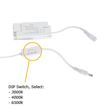 Inbouw LED-paneel wit langwerpig incl. LED 3000K - 6500K met dipswitch - Seagal