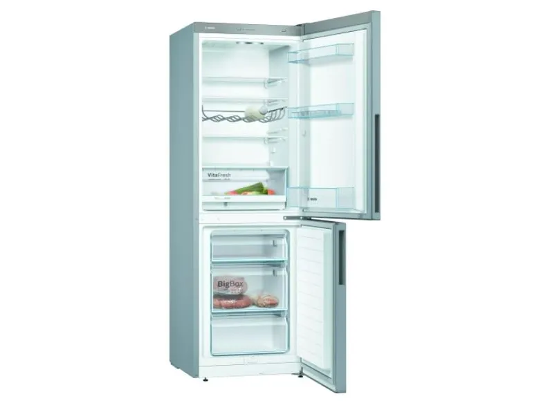Bosch Serie | 4 KGV33VLEA - Køleskab/fryser - bund-fryser - bredde: 60 cm - dybde: 65 cm - højde: 176 cm - 289 liter - Klasse E - inox-look