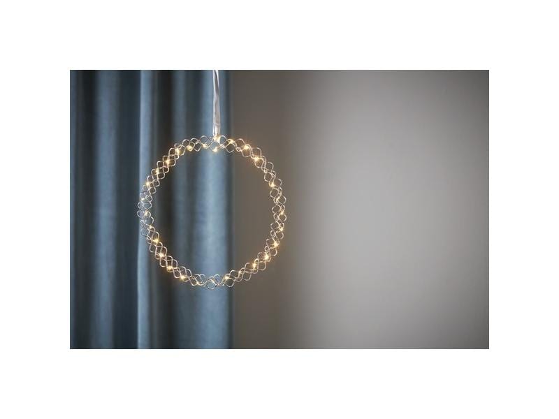 Star Trading Hänger Kranz Hoop, 30 LEDs, Ø 30 cm, Chrom LED Dekoration