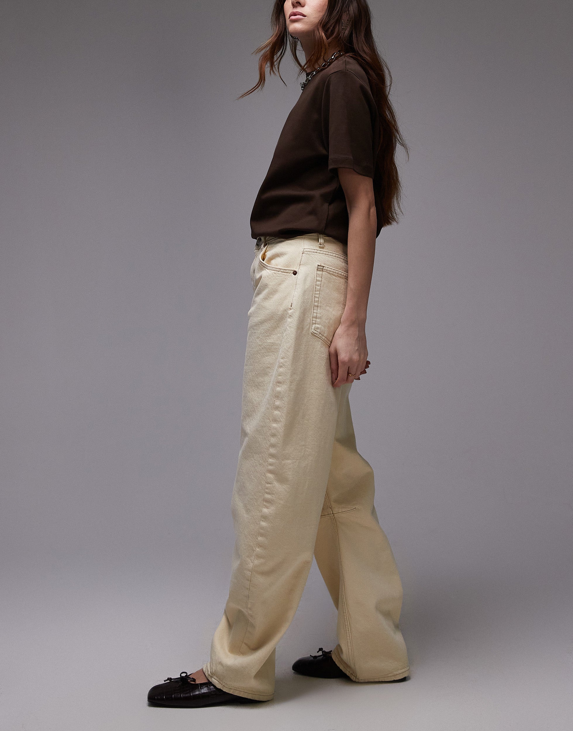 TOPSHOP Mid waist Barrel fit Jeans