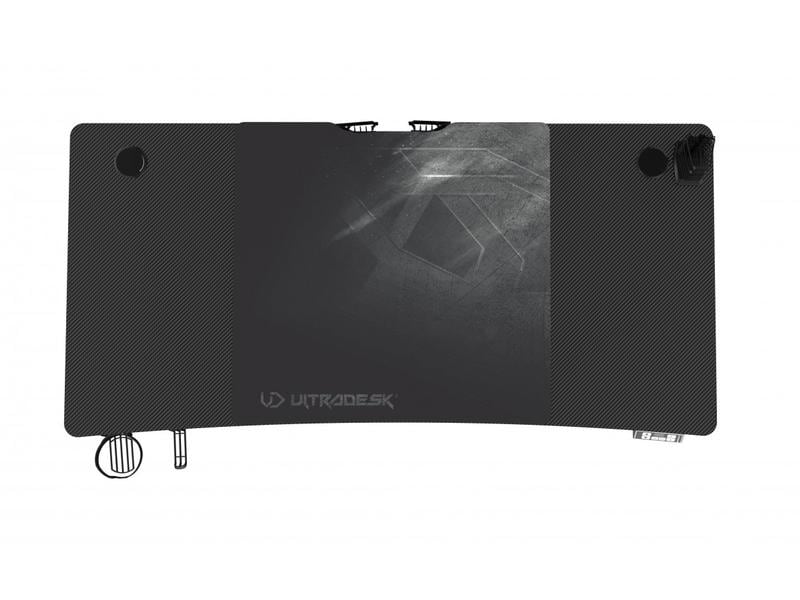 Ultradesk Gaming Tisch Level V2 Schwarz Elektrisch höhenverstellbarer Gaming-Tisch für bis zu zwei Monitore