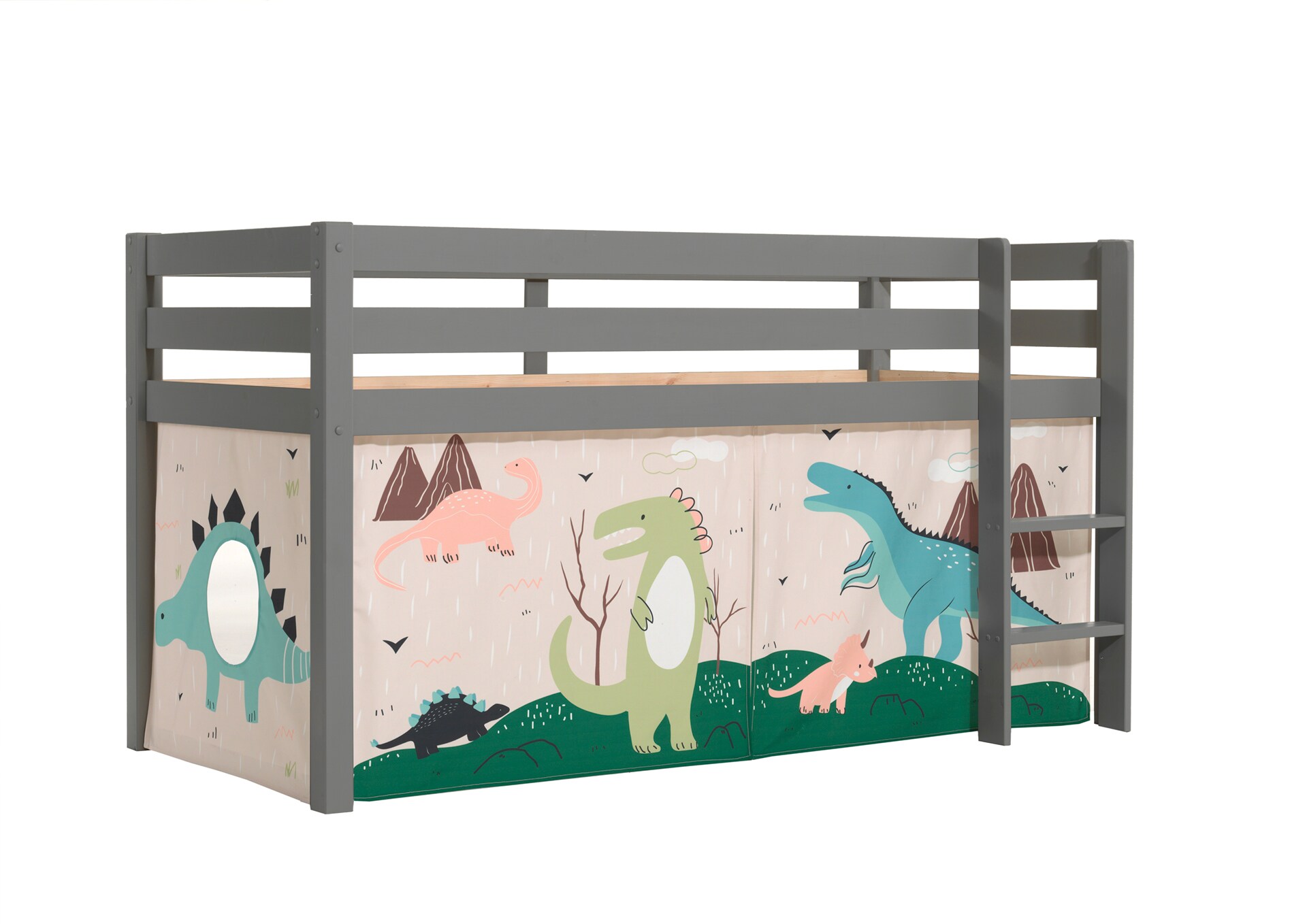 Halbhohes Bett PINO, mit Textilset 