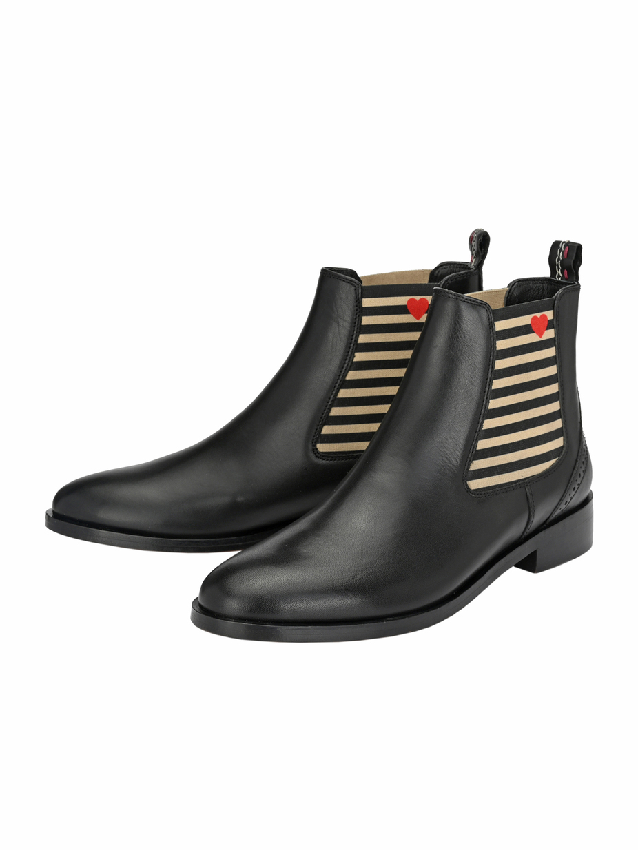 CHELSEA BOOT SUVI MIT STREIFEN UND HERZC