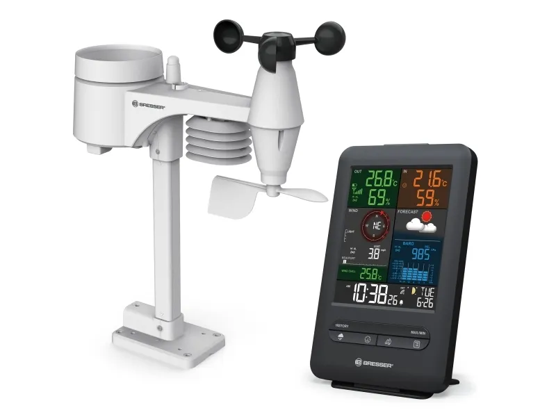 Bresser Optics 7002525, Indendørs hygrometer, Indendørs termometer, Udendørs barometer, Udendørs hygrometer, Udendørs..., Barometer, Barometer, Hygrometer, Termometer, -40 - 60 °C, -40 - 60 °C, 150 m
