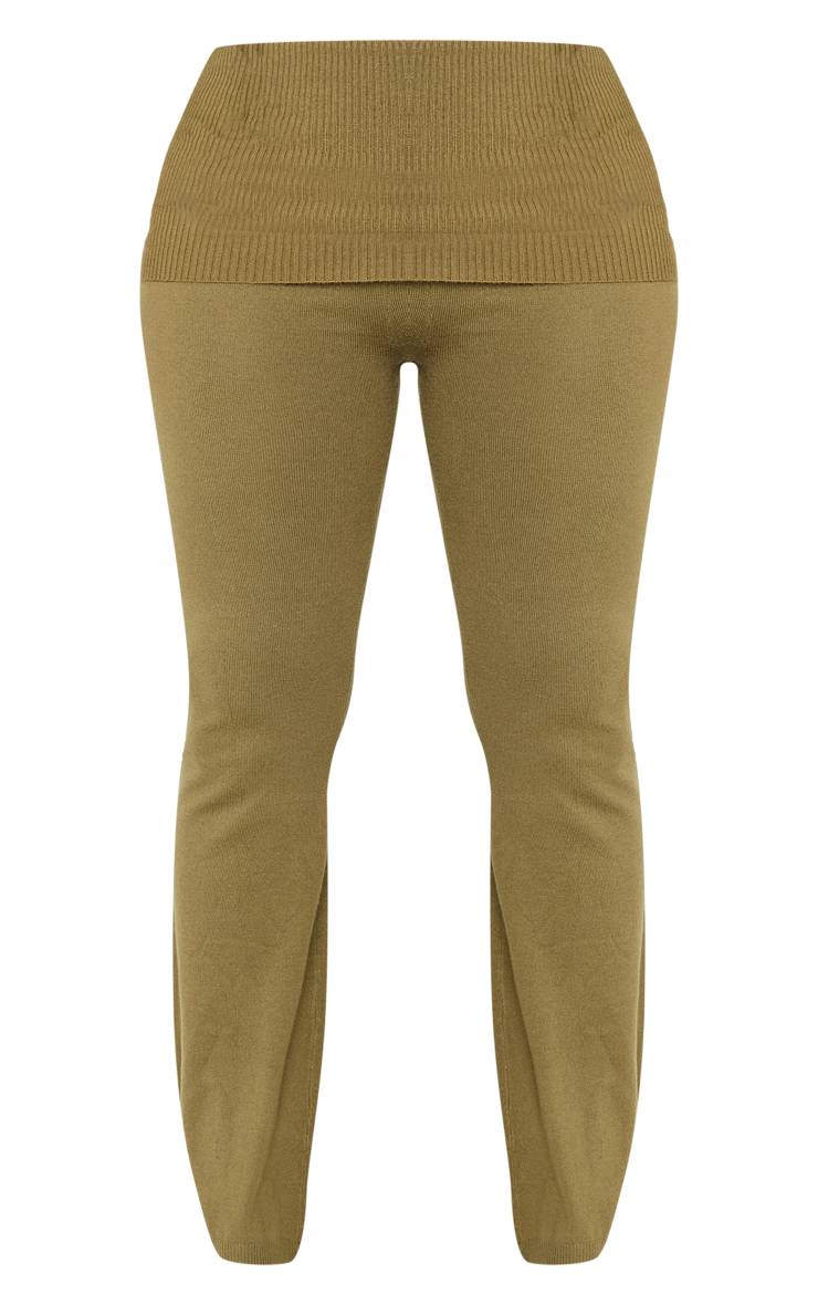 Kaki Legging En Maille Taille Haute À Revers Shape