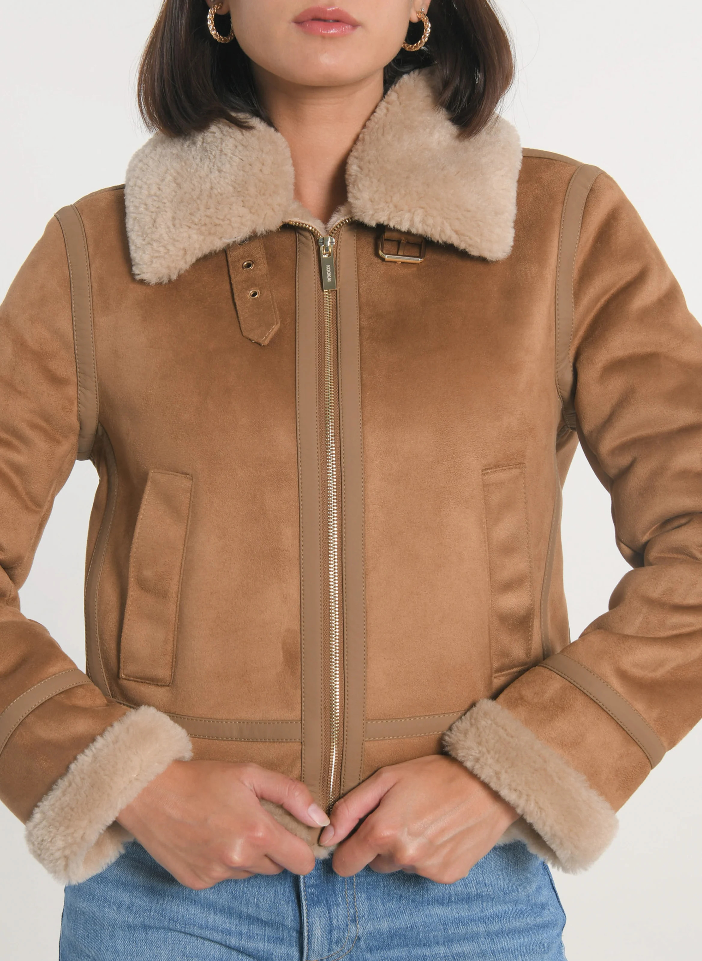 VANESSA - Blouson col à revers| Marron