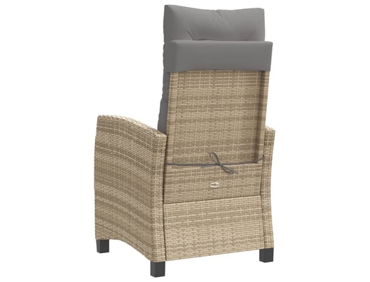 VIDAXL - Chaises inclinables jardin lot de 2 et coussins résine tress...