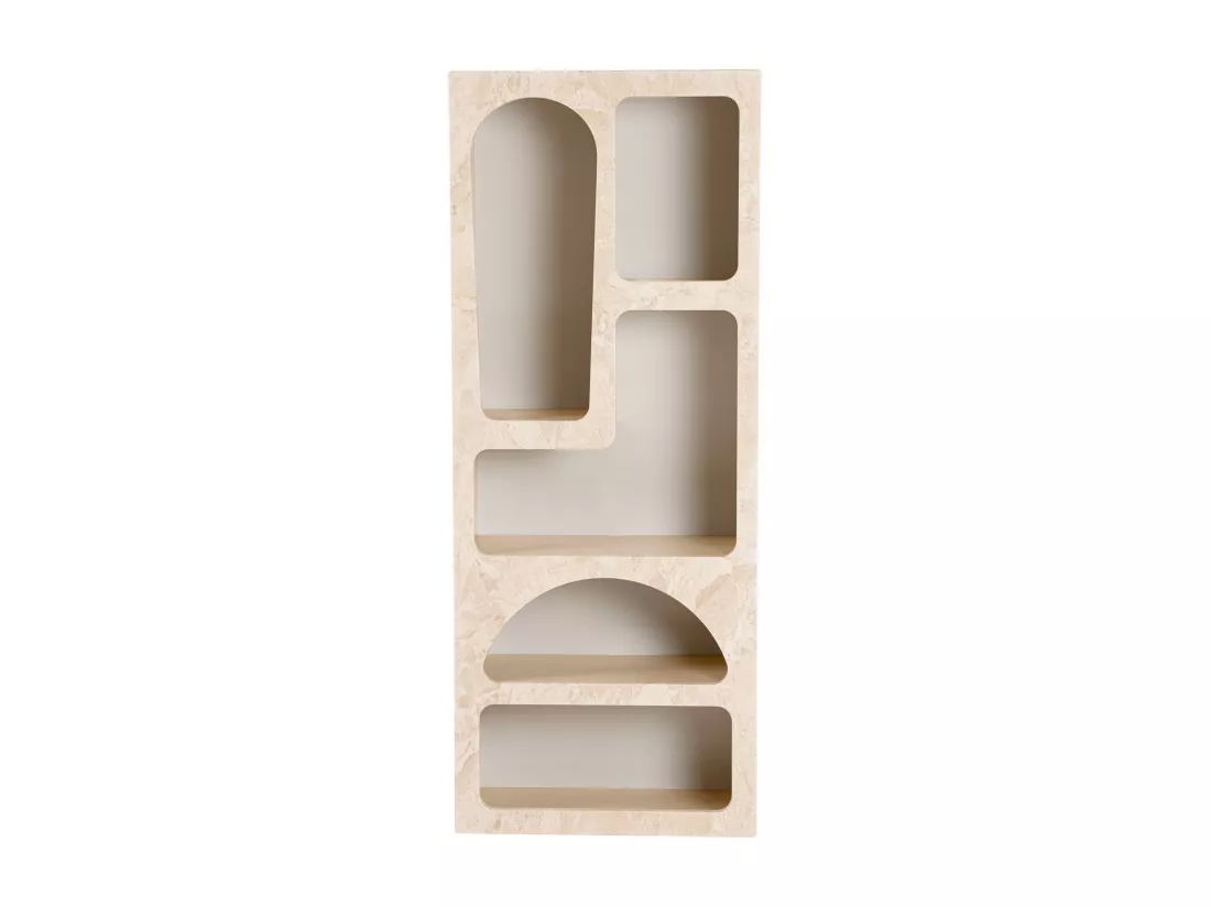 Etagère avec 5 niches - Effet marbre beige - LUELA