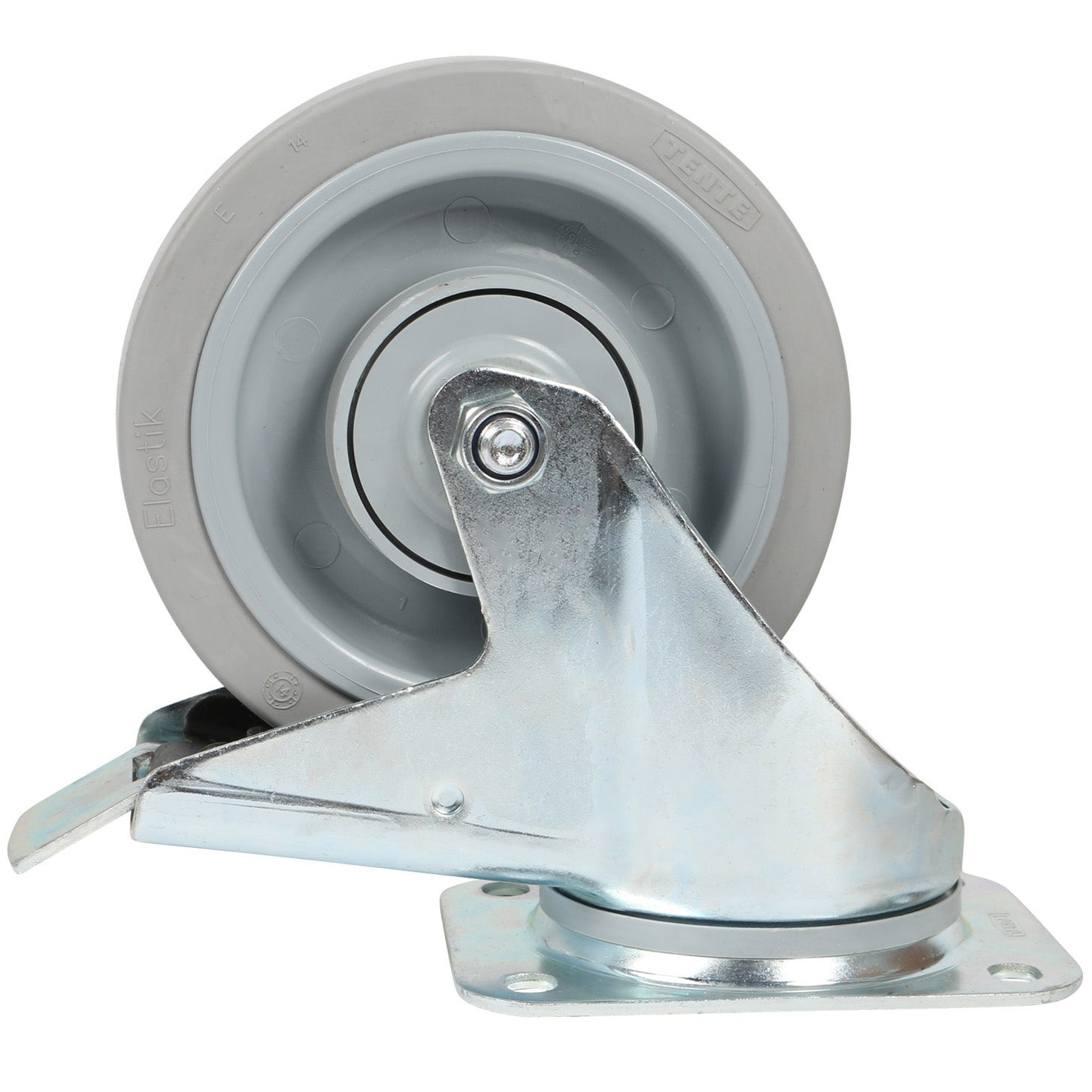 TENTE 3477 UFP 160 P63 grijs zwenkwiel met rem 160 mm