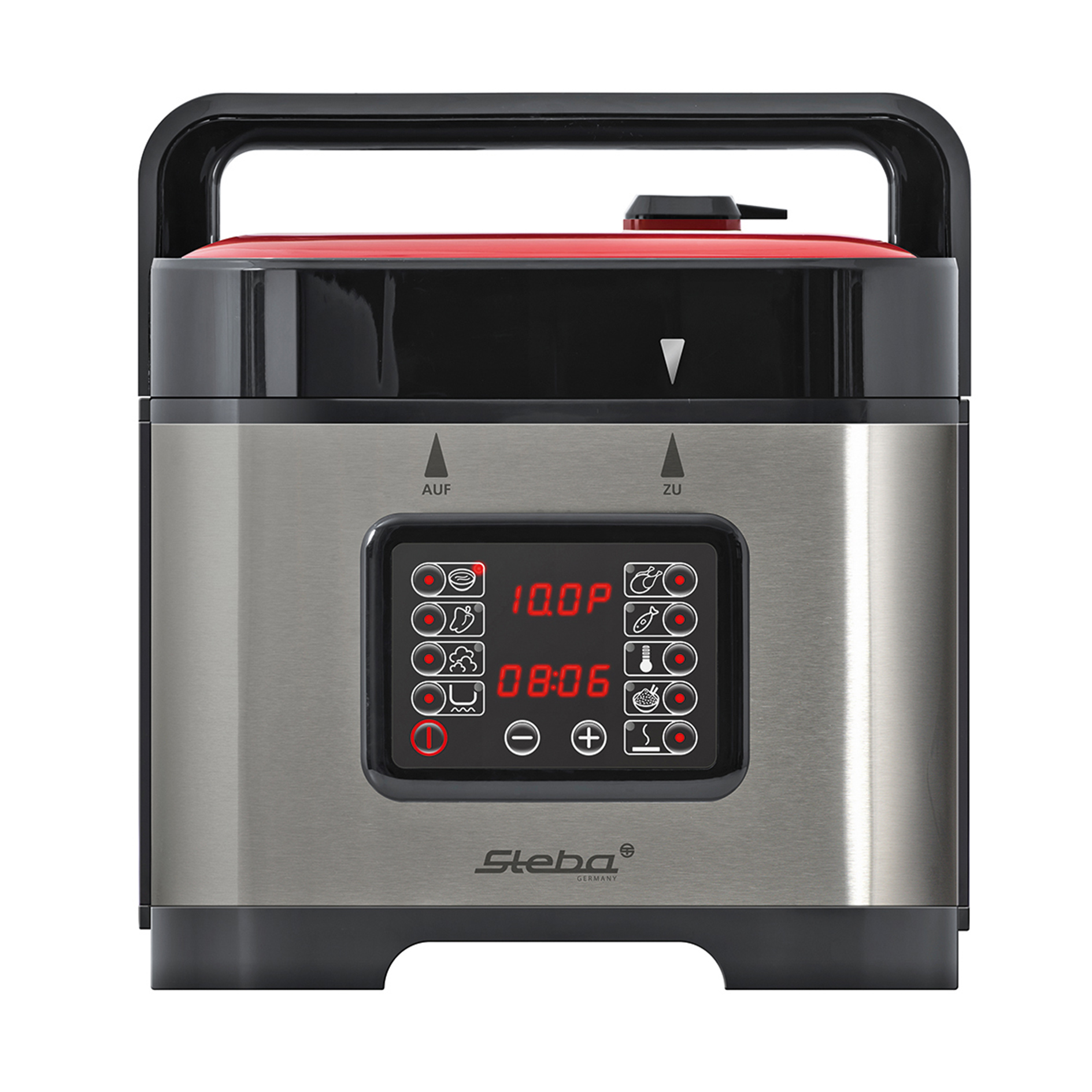 STEBA Dampfdruckkocher - schwarz-rot - 900 Watt